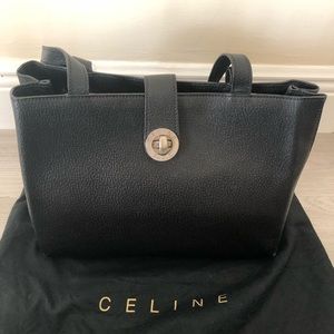Vintage Celine Genuine Leather Handbag